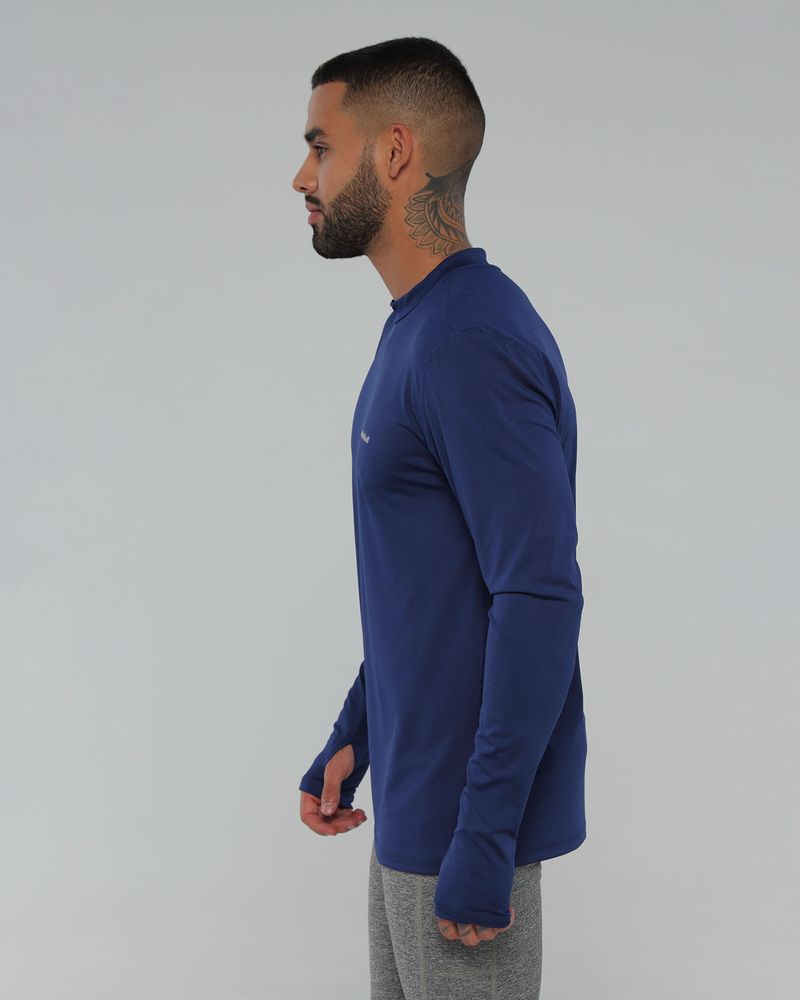 Camibuzo Protección Uv, Color Azul Oscuro Para Hombre