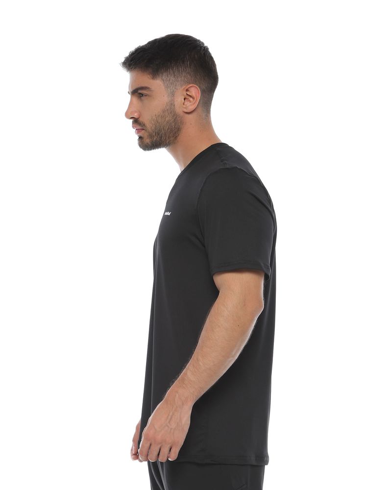 Camiseta Deportiva Manga Corta, Color Negro Para Hombre
