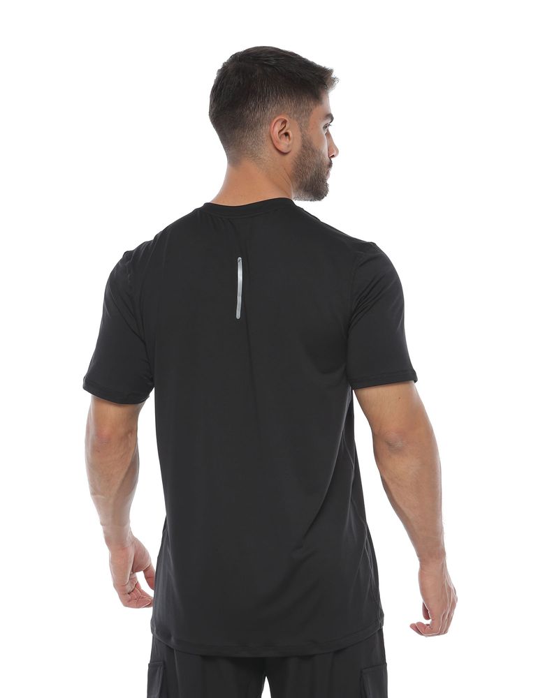 Camiseta Deportiva Manga Corta, Color Negro Para Hombre