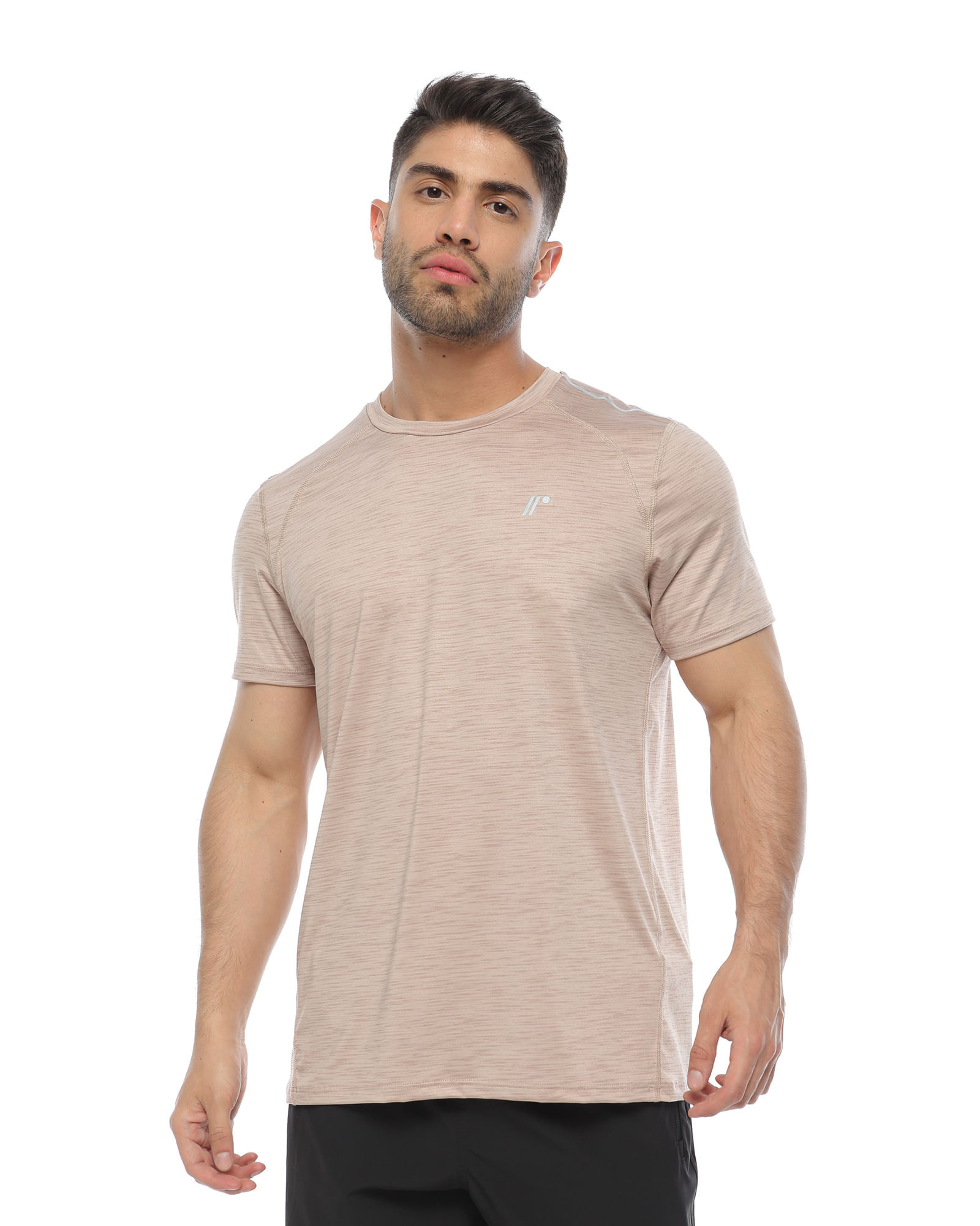 Camiseta Manga Corta, Color Arena Jaspe Para Hombre