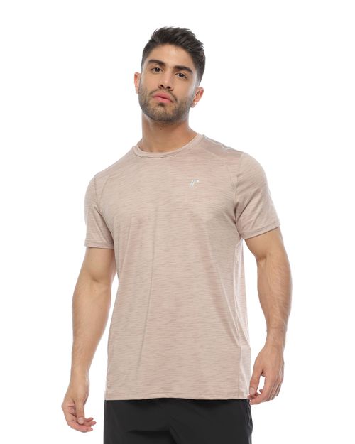 Camiseta Manga Corta, Color Arena Jaspe Para Hombre