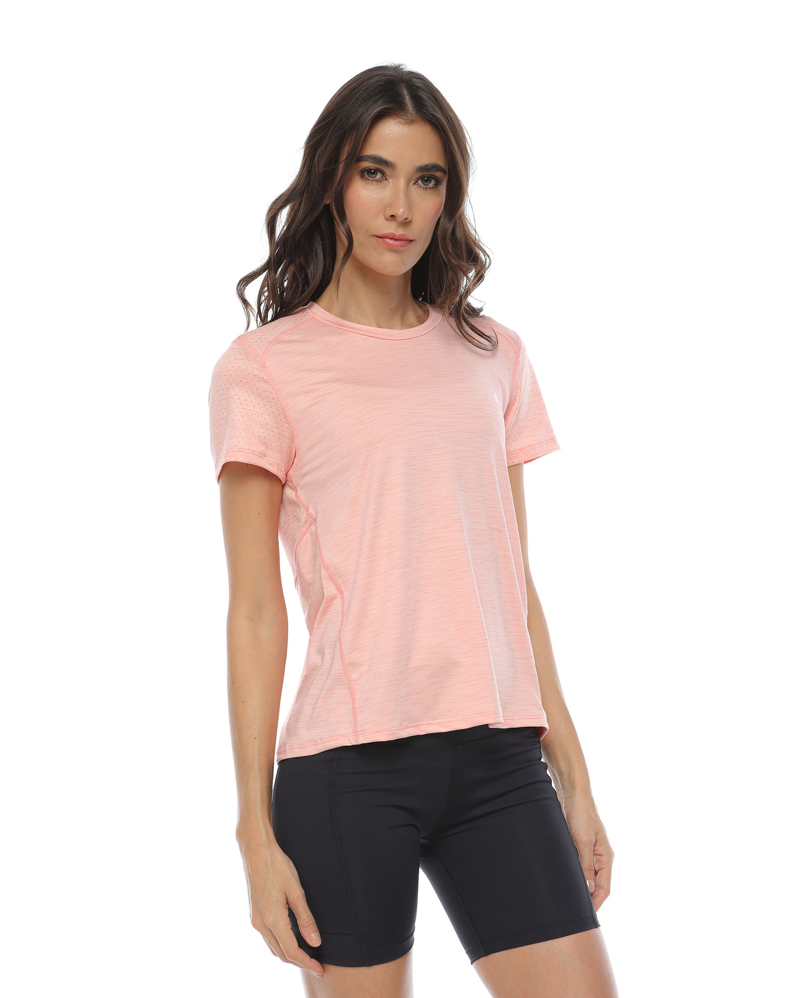 Camiseta Deportiva Manga Corta, Color Coral Jasped Para Mujer