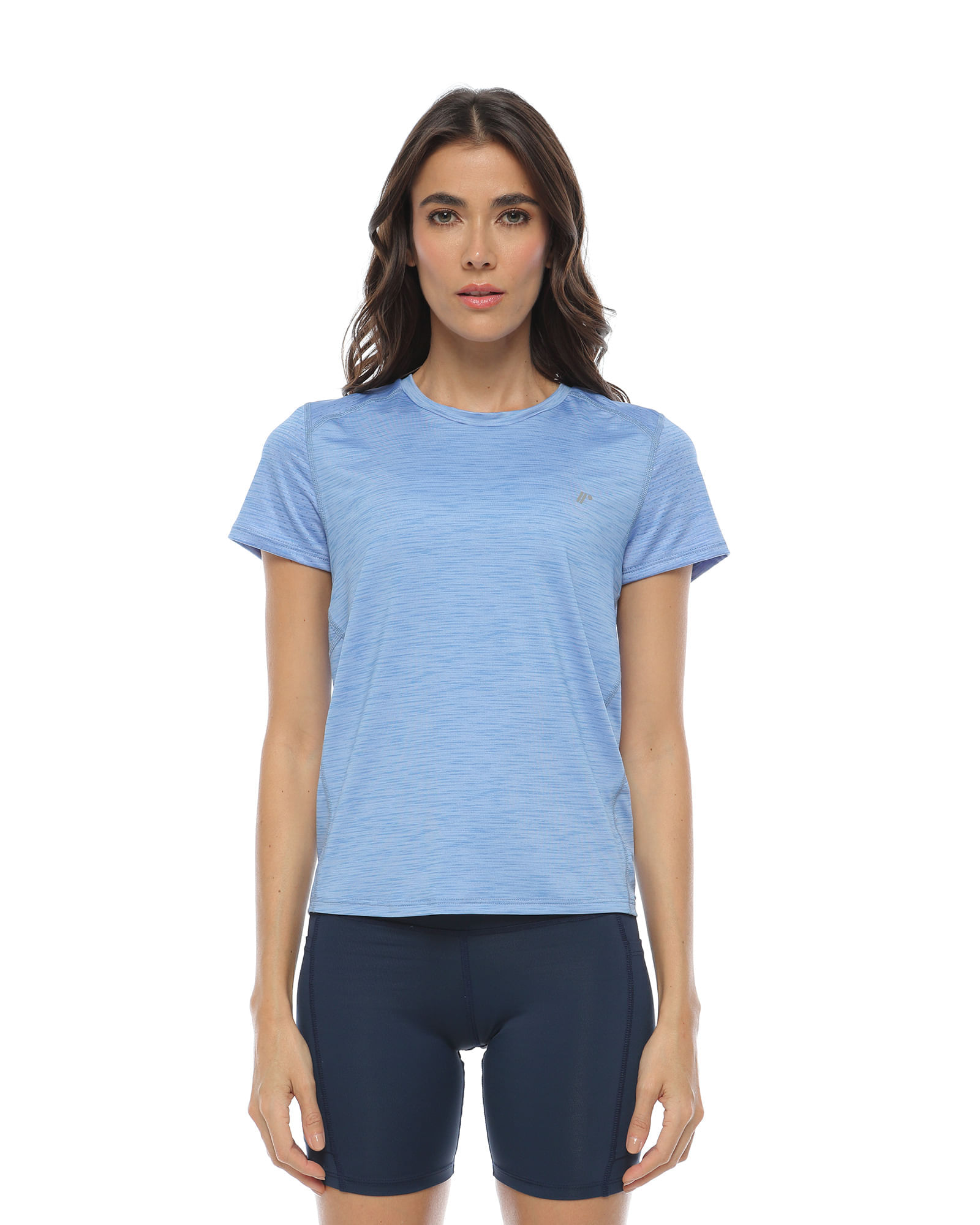 Camiseta Deportiva Manga Corta, Color Lavanda Jaspe Para Mujer