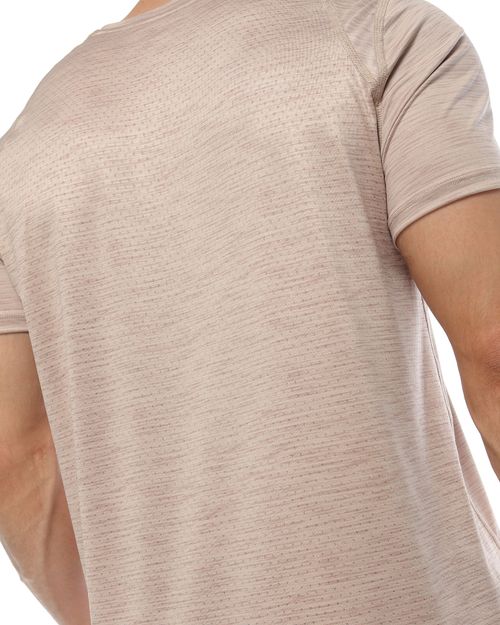 Camiseta Manga Corta, Color Arena Jaspe Para Hombre