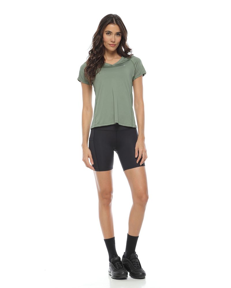 Camiseta-Cuello-V-Color-Verde-Oliva-Claro-Para-Mujer-