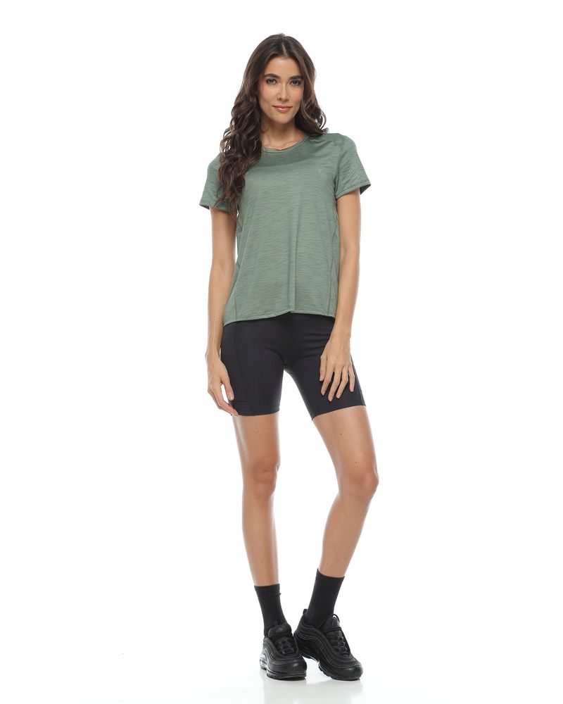 Camiseta-Deportiva-Manga-Corta-Color-Oliva-Jaspe-Para-Mujer-
