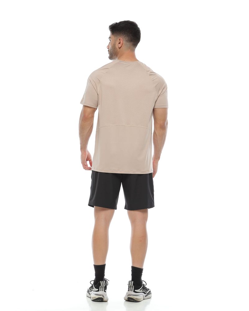 Camiseta-Deportiva-Manga-Corta-Color-Arena-Negro-Para-Hombre-