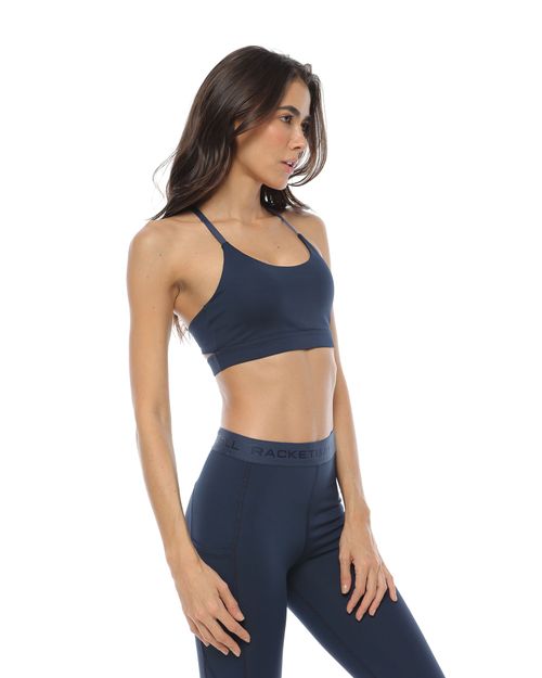 Top Deportivo Soporte Medio, Color Azul Oscuro Para Mujer
