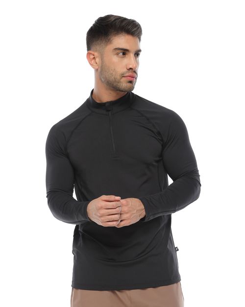 Camibuzo Deportivo Filtro Uv, Color Negro Para Hombre