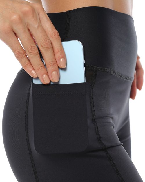 Short Deportivo Con Malla, Color Negro Para Mujer
