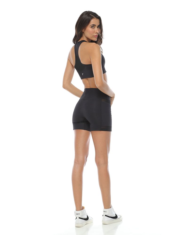 Short-Deportivo-Con-Malla-Color-Negro-Para-Mujer-