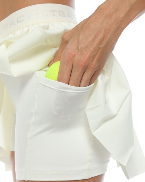 Falda Plisada, Color Marfil Para Mujer