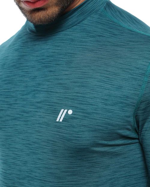 Camibuzo Protección Uv, Color Verde Tormenta Jaspe Para Hombre