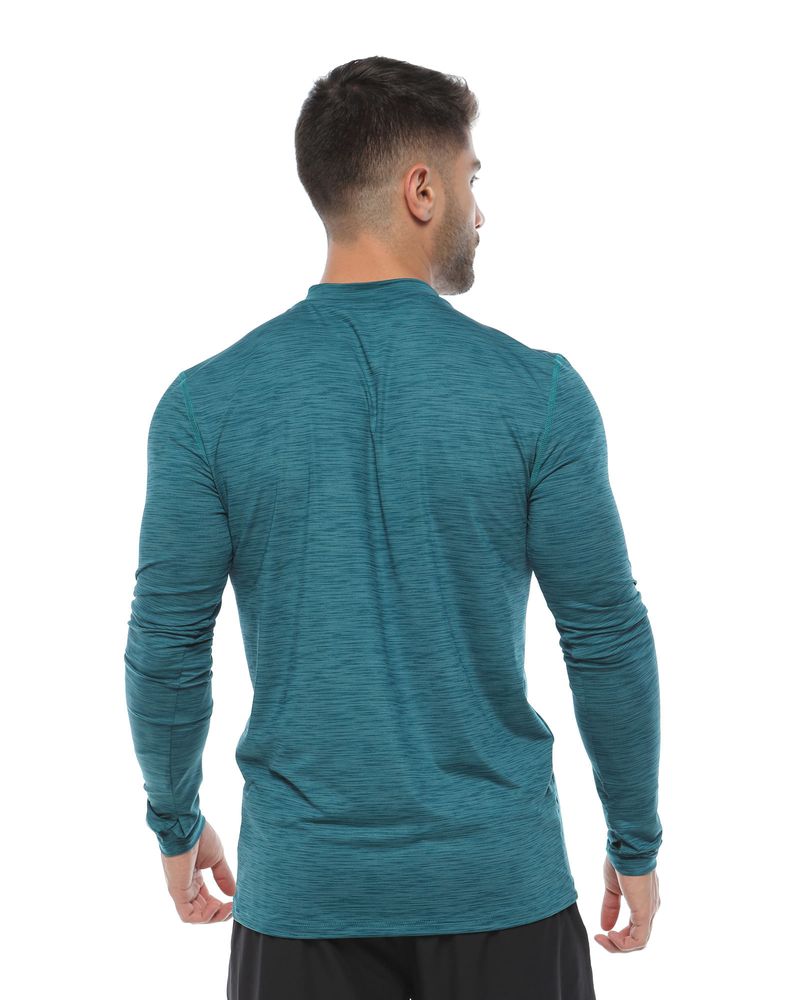 Camibuzo Protección Uv, Color Verde Tormenta Jaspe Para Hombre