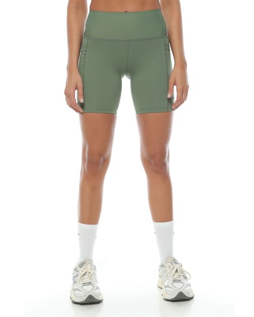 Biker Deportivo Con Bolsillos, Color Verde Oliva Para Mujer