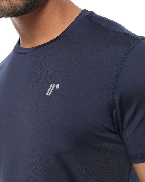 Camiseta Deportiva Manga Corta, Color Azul Oscuro Para Hombre