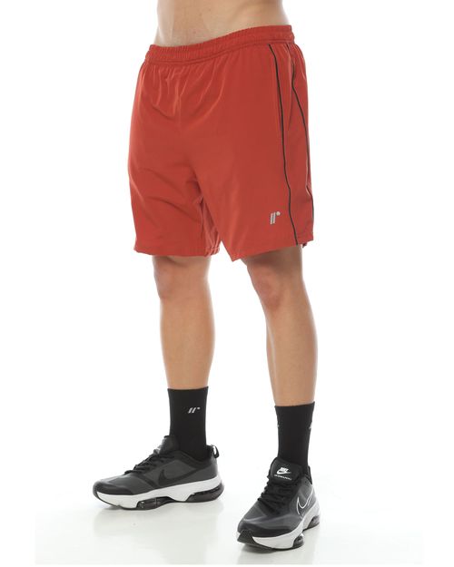 Pantaloneta Deportiva, Color Ladrillo/Negro Para Hombre