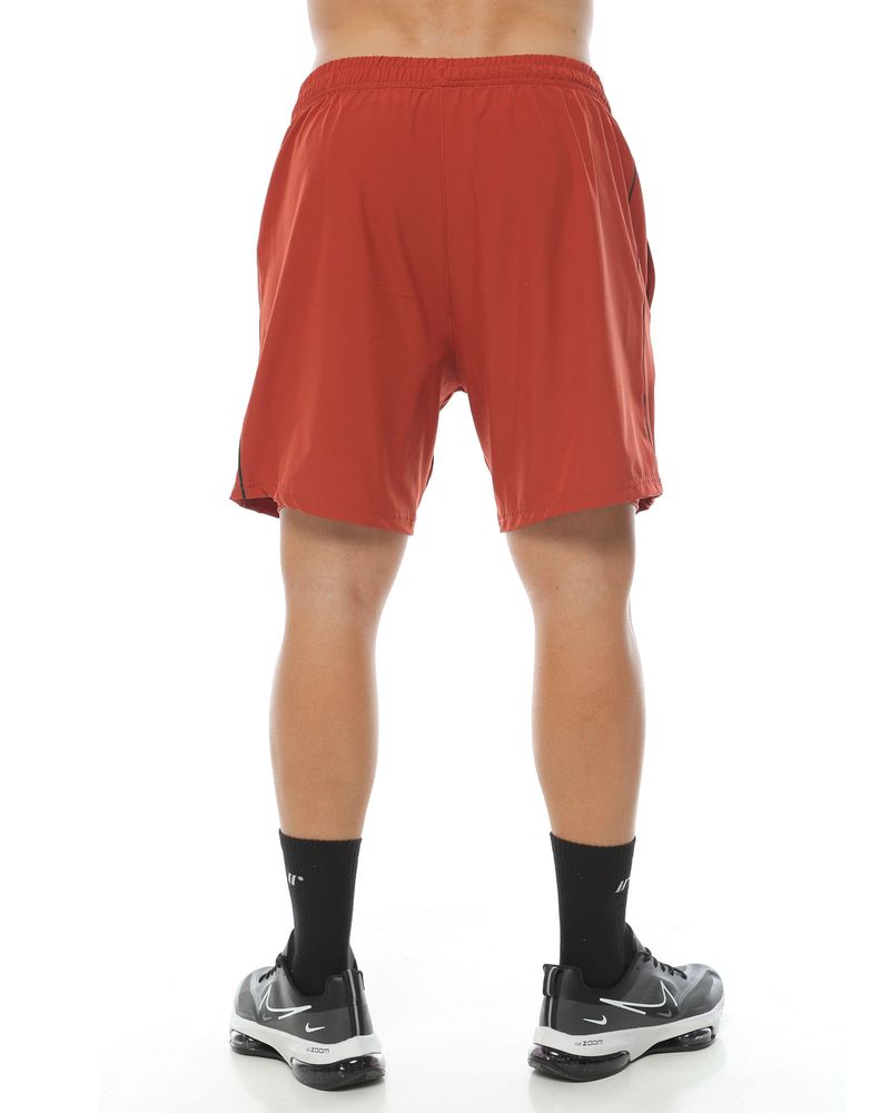 Pantaloneta Deportiva, Color Ladrillo/Negro Para Hombre