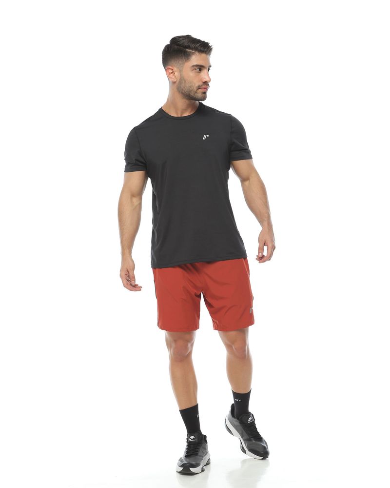 Pantaloneta Deportiva, Color Ladrillo/Negro Para Hombre
