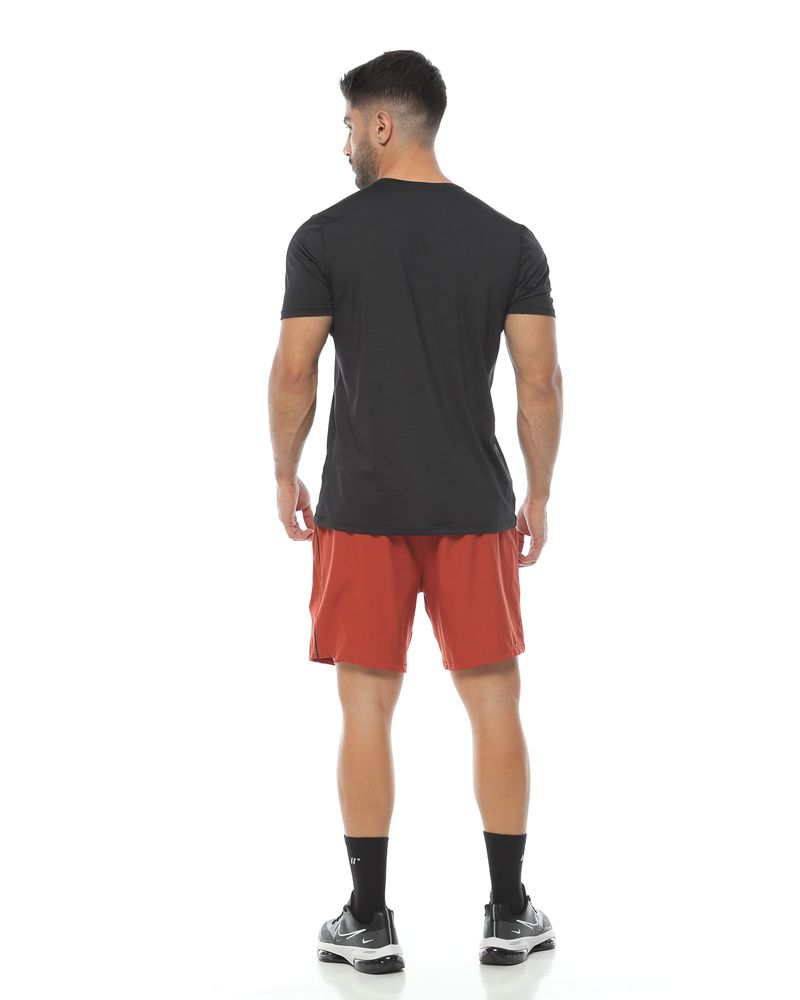 Pantaloneta Deportiva, Color Ladrillo/Negro Para Hombre