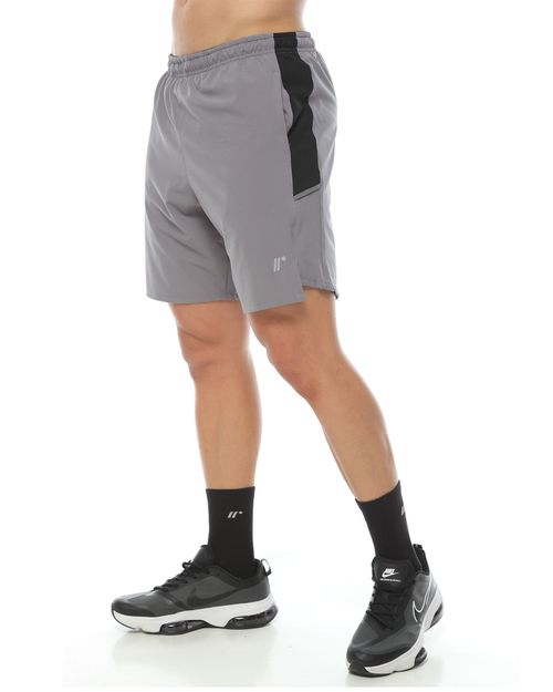 Pantaloneta Deportiva, Color Gris/Negro Para Hombre