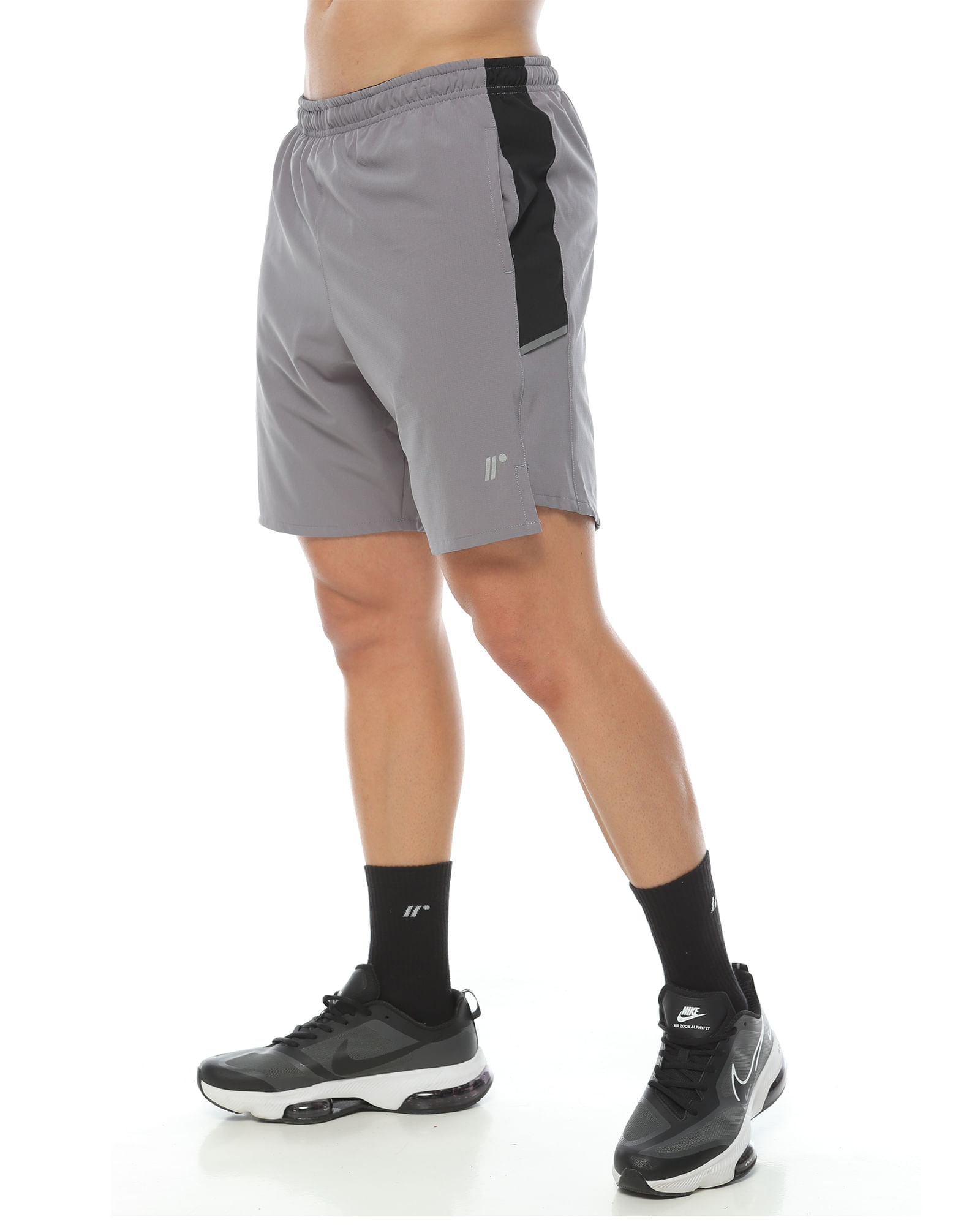 Pantaloneta Deportiva, Color Gris/Negro Para Hombre