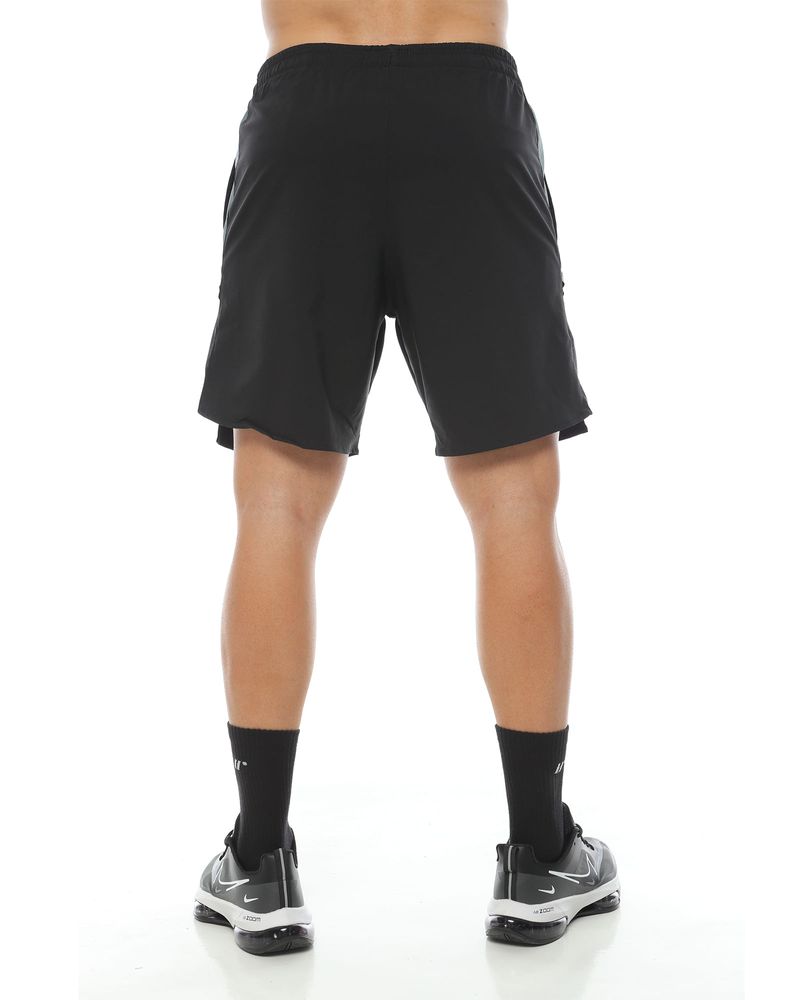 Pantaloneta Deportiva, Color Negro/Verde Para Hombre