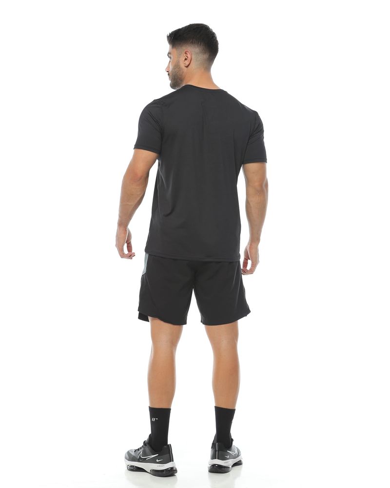 Pantaloneta Deportiva, Color Negro/Verde Para Hombre