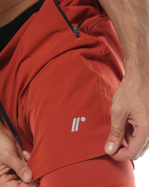 Pantaloneta Deportiva, Color Ladrillo Para Hombre