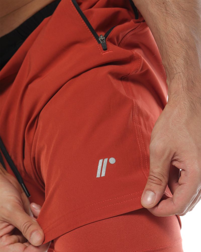 Pantaloneta Deportiva, Color Ladrillo Para Hombre