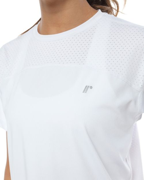 Camiseta Oversize Cuello Redondo, Color Blanco Para Mujer