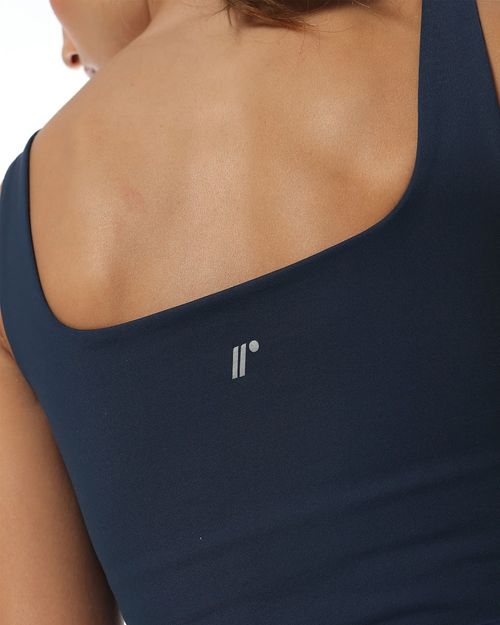 Esqueleto Escote Cuadrado, Color Azul Oscuro Para Mujer