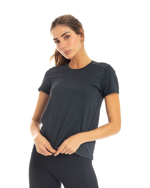 Camiseta Con Abertura En Espalda, Color Jaspe Oscuro Para Mujer