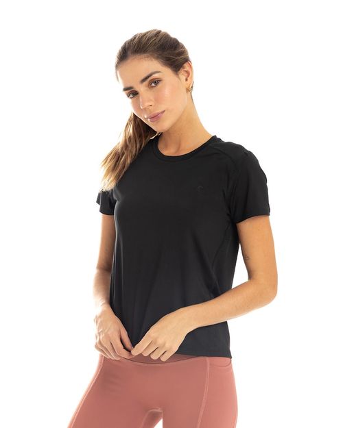 Camiseta Con Abertura En Espalda, Color Negro Para Mujer