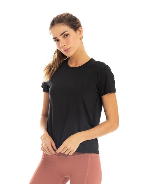 Camiseta Con Abertura En Espalda, Color Negro Para Mujer