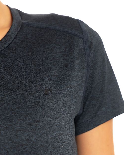 Camiseta Con Abertura En Espalda, Color Jaspe Oscuro Para Mujer
