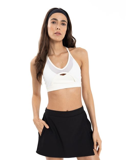 Top Cortes En Transparencia, Color Marfil Para Mujer