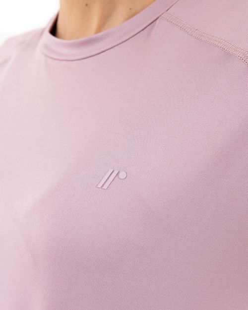 Camiseta Con Espalda En Malla, Color Mora Para Mujer