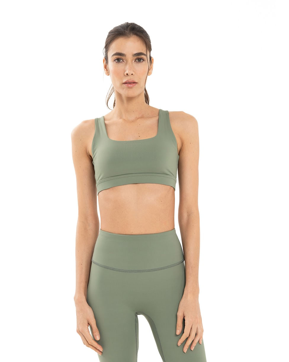 Top Escote Cuadrado, Color Verde Para Mujer