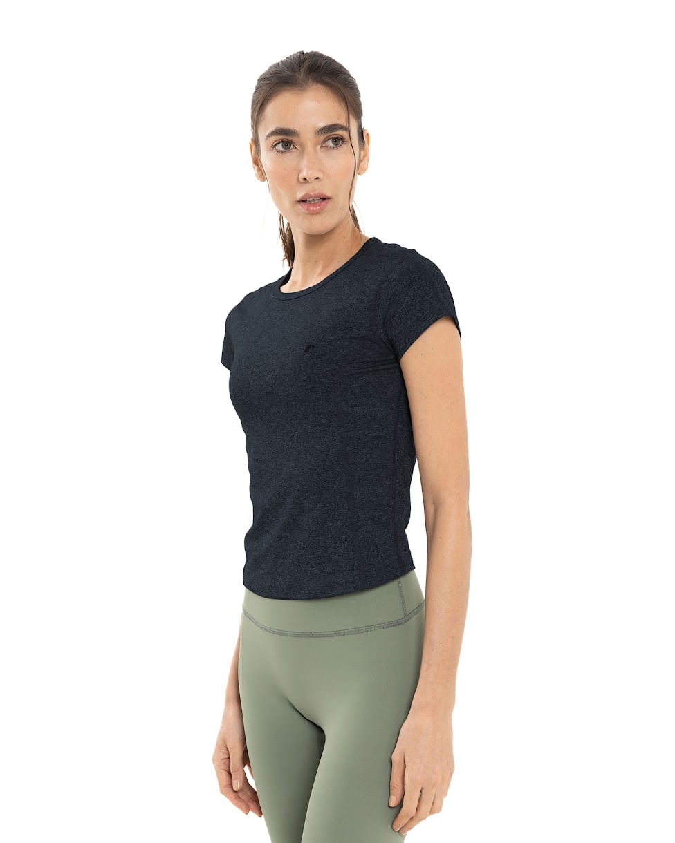 Camiseta Ajustada, Color Gris Jaspe Para Mujer