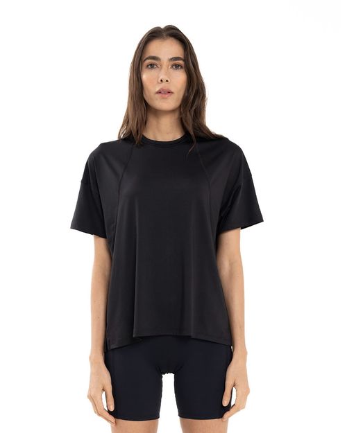 Camiseta Oversize, Color Negro Para Mujer