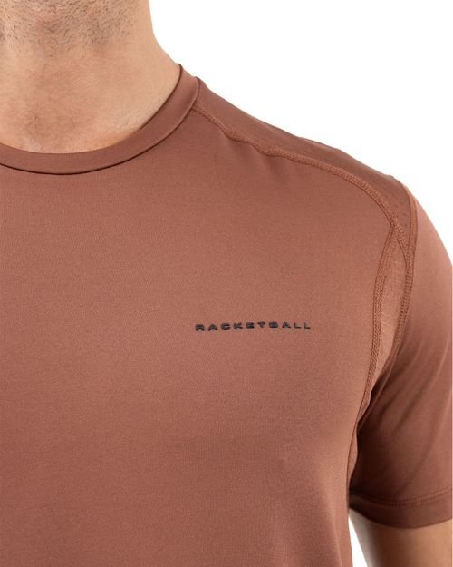 Camiseta Con Bloques En Malla, Color Chocolate Para Hombre