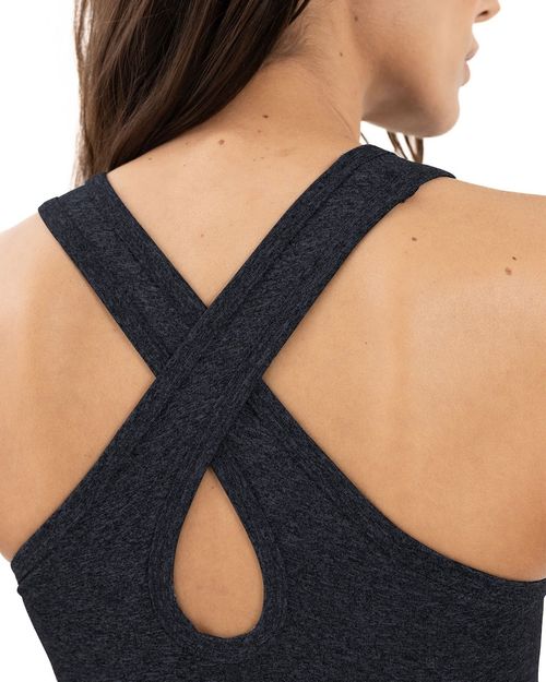 Crop Top Con Espalda Cruzada, Color Gris Jasped Para Mujer