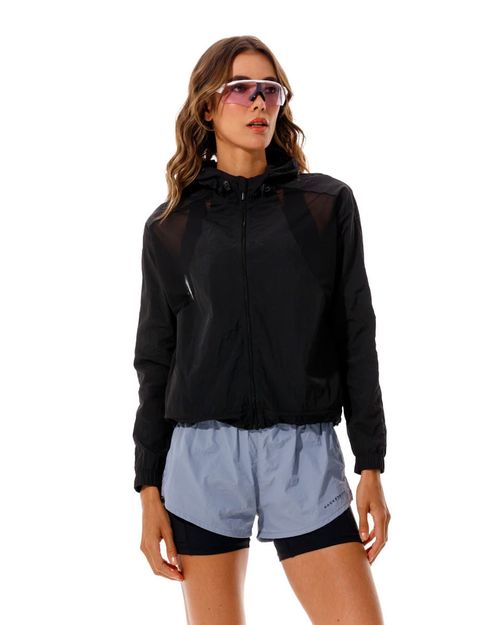 Chaqueta Rompevientos, Color Negro Para Mujer