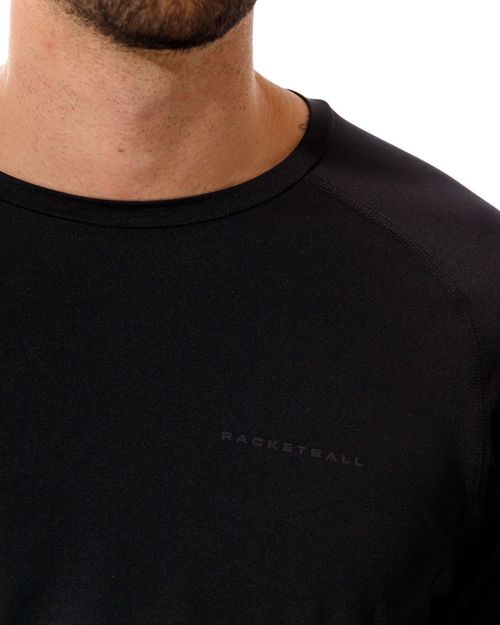 Camiseta Bloques En Malla, Color Negro Para Hombre