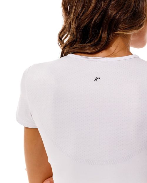 Crop Top Manga Corta, Color Blanco Para Mujer