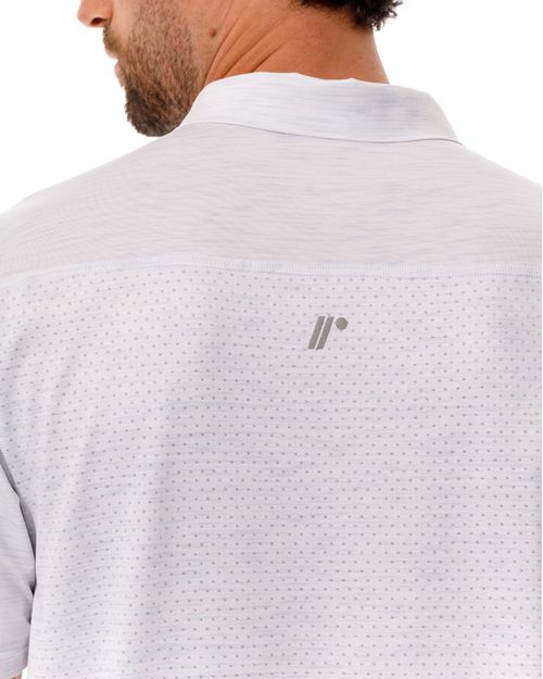Camiseta Tipo Polo, Color Blanco Jaspe Para Hombre