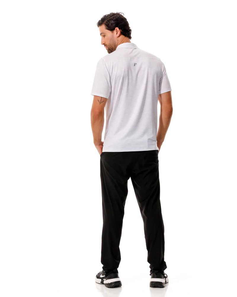 Camiseta Tipo Polo, Color Blanco Jaspe Para Hombre
