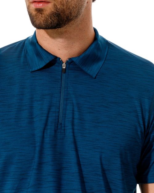 Camiseta Tipo Polo, Color Petroleo Jaspe Para Hombre