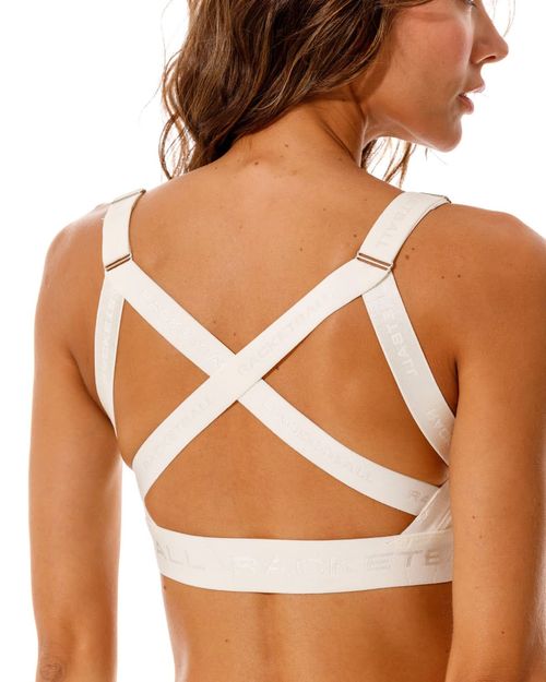 Top Con Elásticos, Color Marfil Para Mujer